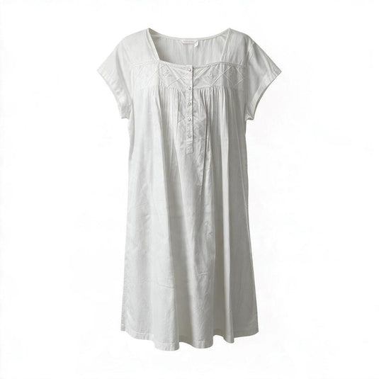 French Country Womens Nightie Cap Sleeve - White Diamond