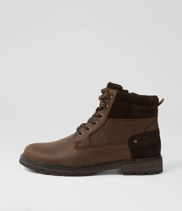 Load image into Gallery viewer, Colorado Mens Crown Dark Brown Leather Lace Up Boots

