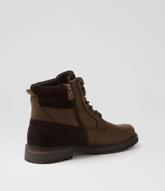 Colorado Mens Crown Dark Brown Leather Lace Up Boots