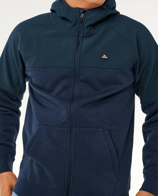 Rip Curl Mens Viral Anti-Series Zip Through Hodded Fleece - Dark Navy