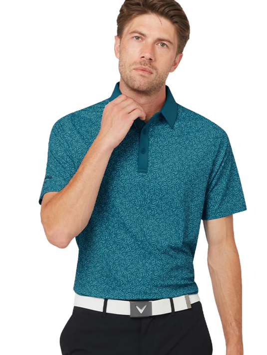 Callaway Mens Callaway Confetti Tee Print Polo - Blue Coral