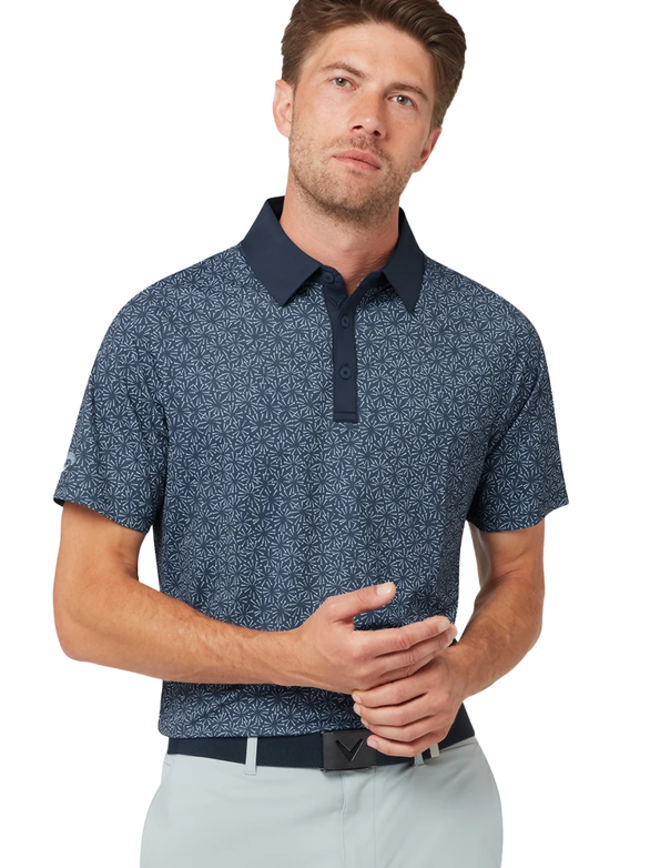 Load image into Gallery viewer, Callaway Mens Callaway Confetti Tee Print Polo - Peacoat
