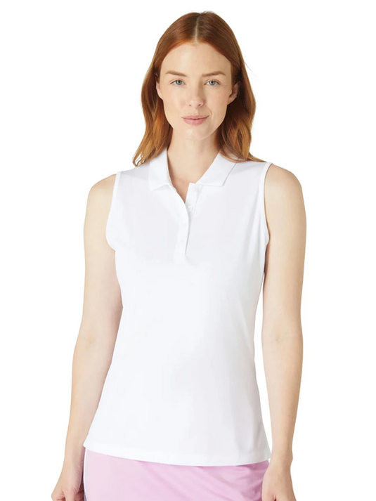 Callaway Womens Tournament Sleeveless Polo - Bright White