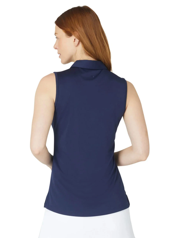 Load image into Gallery viewer, Callaway Womens Tournament Sleeveless Polo - Peacoat
