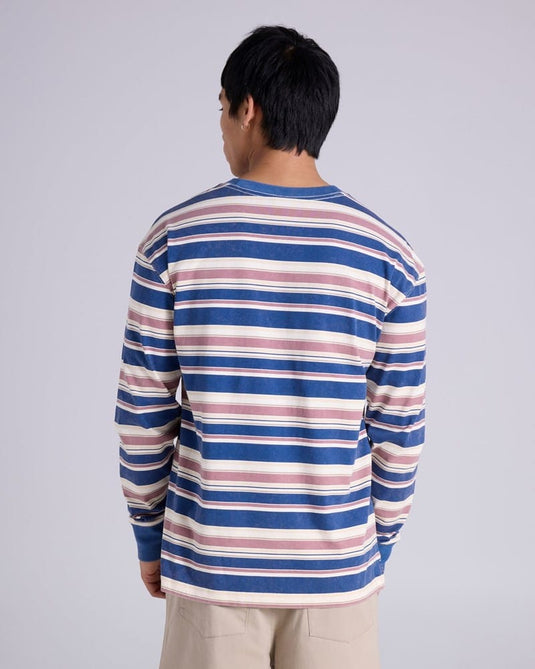Champion Mens Vintage Wash Stripe Long Sleeve Tee - Biscuit
