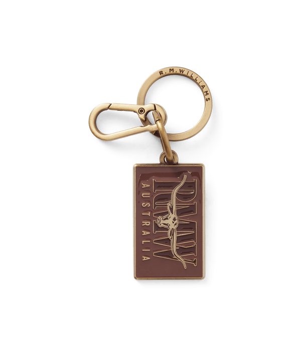 R.M. Williams Heritage Logo Enamel Keyring - Brown