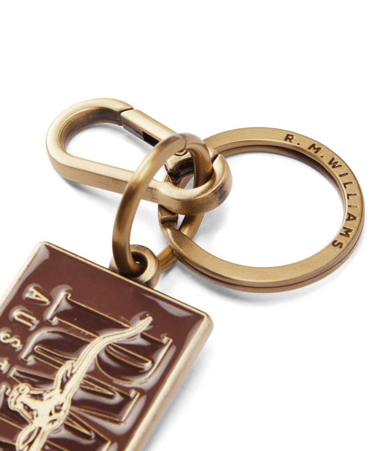 Load image into Gallery viewer, R.M. Williams Heritage Logo Enamel Keyring - Brown
