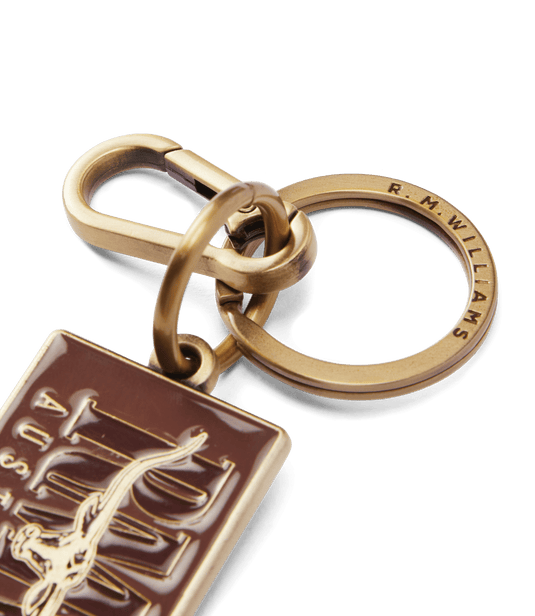 R.M. Williams Heritage Logo Enamel Keyring - Brown