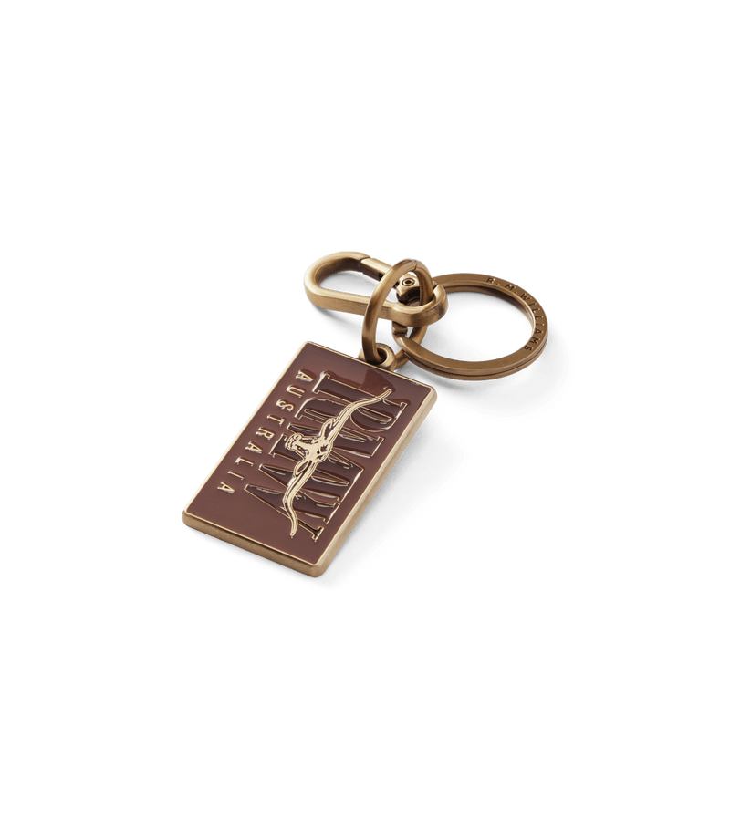 Load image into Gallery viewer, R.M. Williams Heritage Logo Enamel Keyring - Brown
