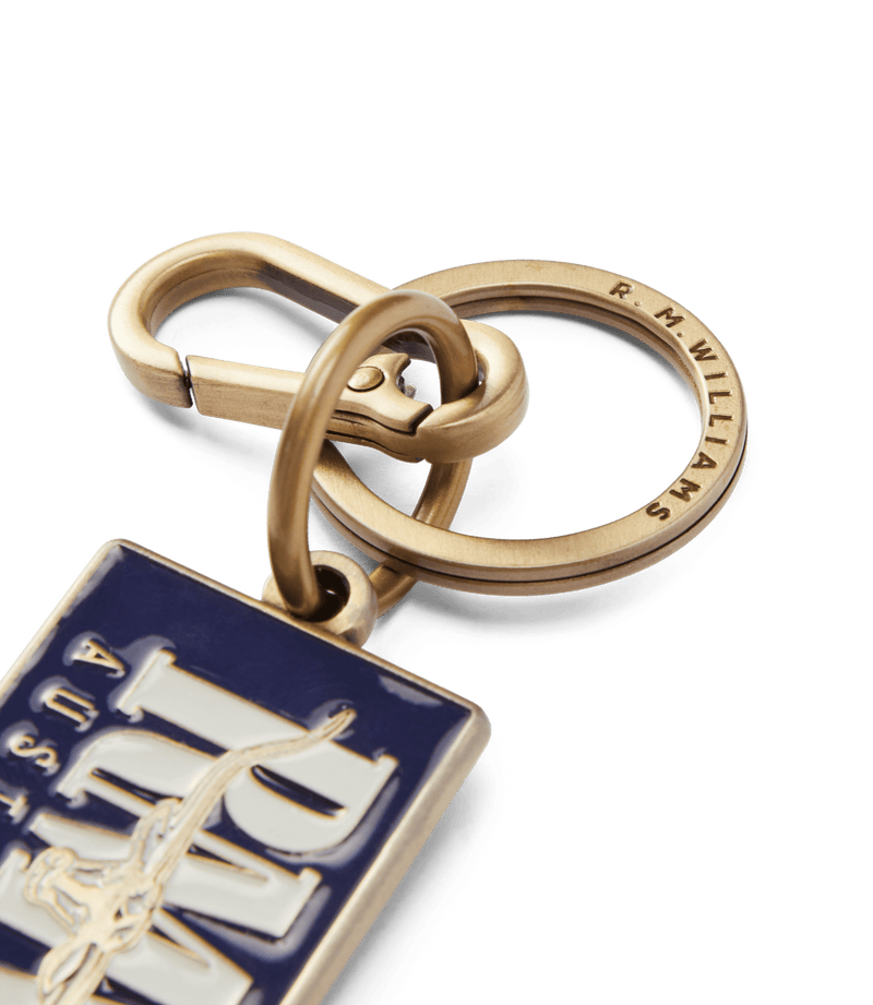 Load image into Gallery viewer, R.M. Williams Heritage Logo Enamel Keyring - Navy
