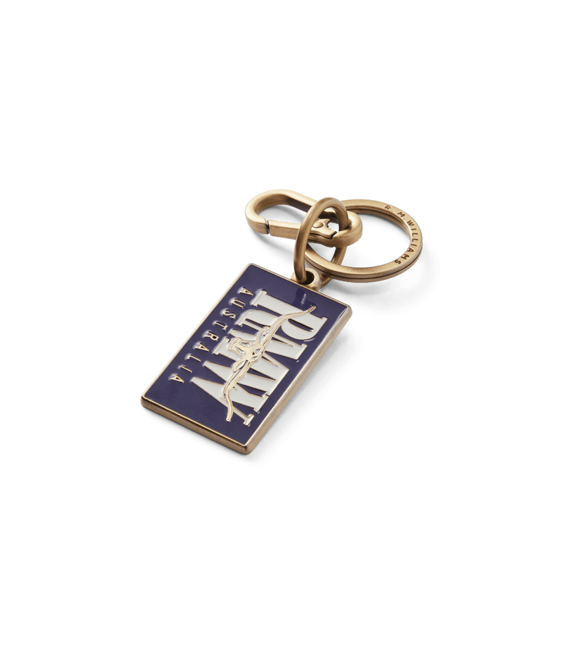 Load image into Gallery viewer, R.M. Williams Heritage Logo Enamel Keyring - Navy
