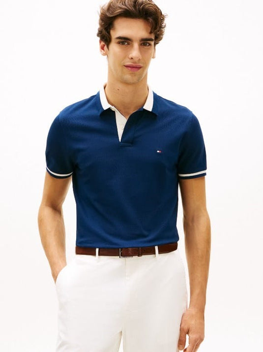 Tommy Hilfiger Mens Contrast Collar Block Polo - Carbon Navy