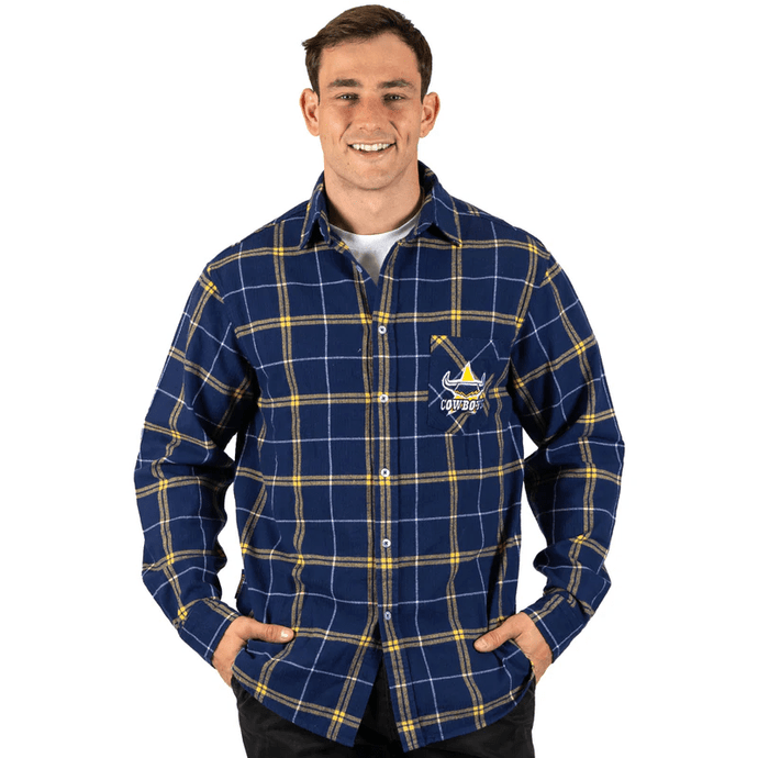 NRL Mens 'Mustang' Flannel Shirt - Cowboys