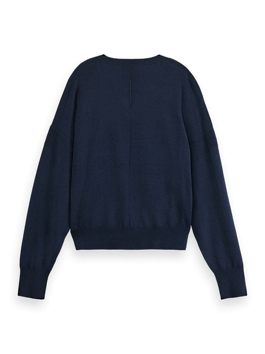 Scotch & Soda Womens Core V-Neck Relaxed Pullover