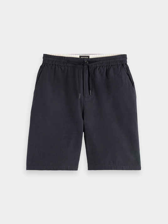 Scotch & Soda Mens Fave Cotton-Linen Shorts - Black