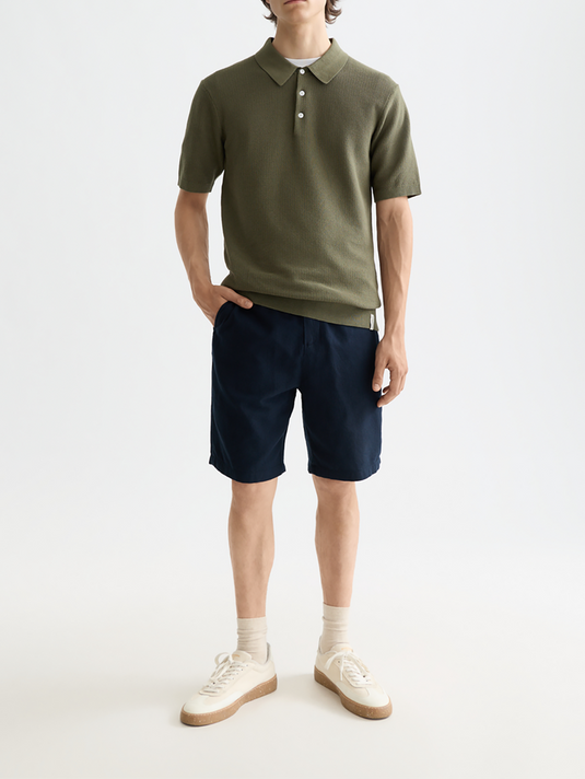 Scotch & Soda Mens Fave Cotton-Linen Shorts - Night