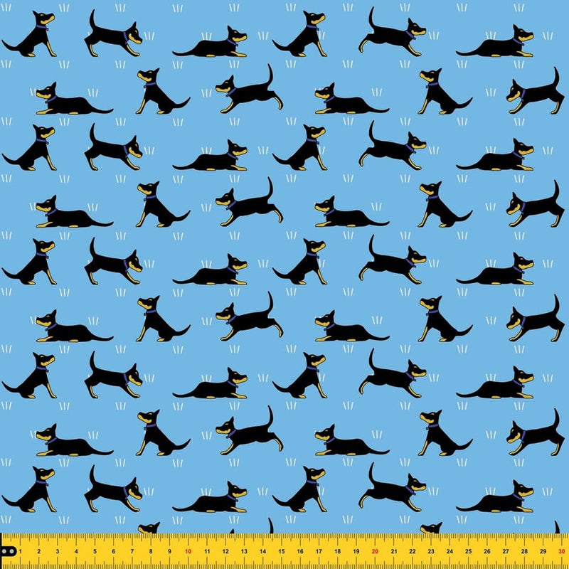 Load image into Gallery viewer, Red Tractor Designs &quot;Kelpies on Blue&quot; Cotton Fabric
