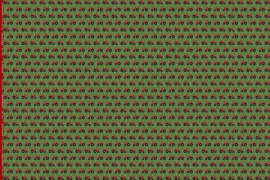 Red Tractor Designs "Red Tractors On Green" Cotton Fabric