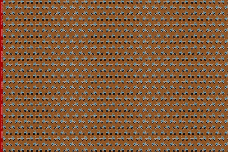 Load image into Gallery viewer, Red Tractor Designs &quot;Trucks on Rust&quot; Cotton Fabric
