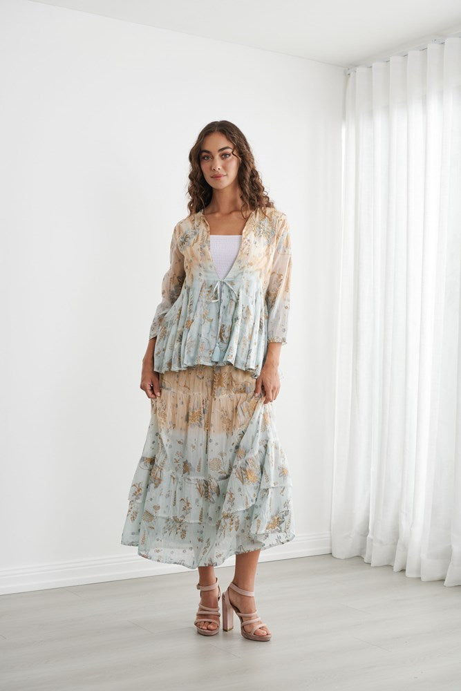 Load image into Gallery viewer, Caju Womens Floral Foil Print Jacket
