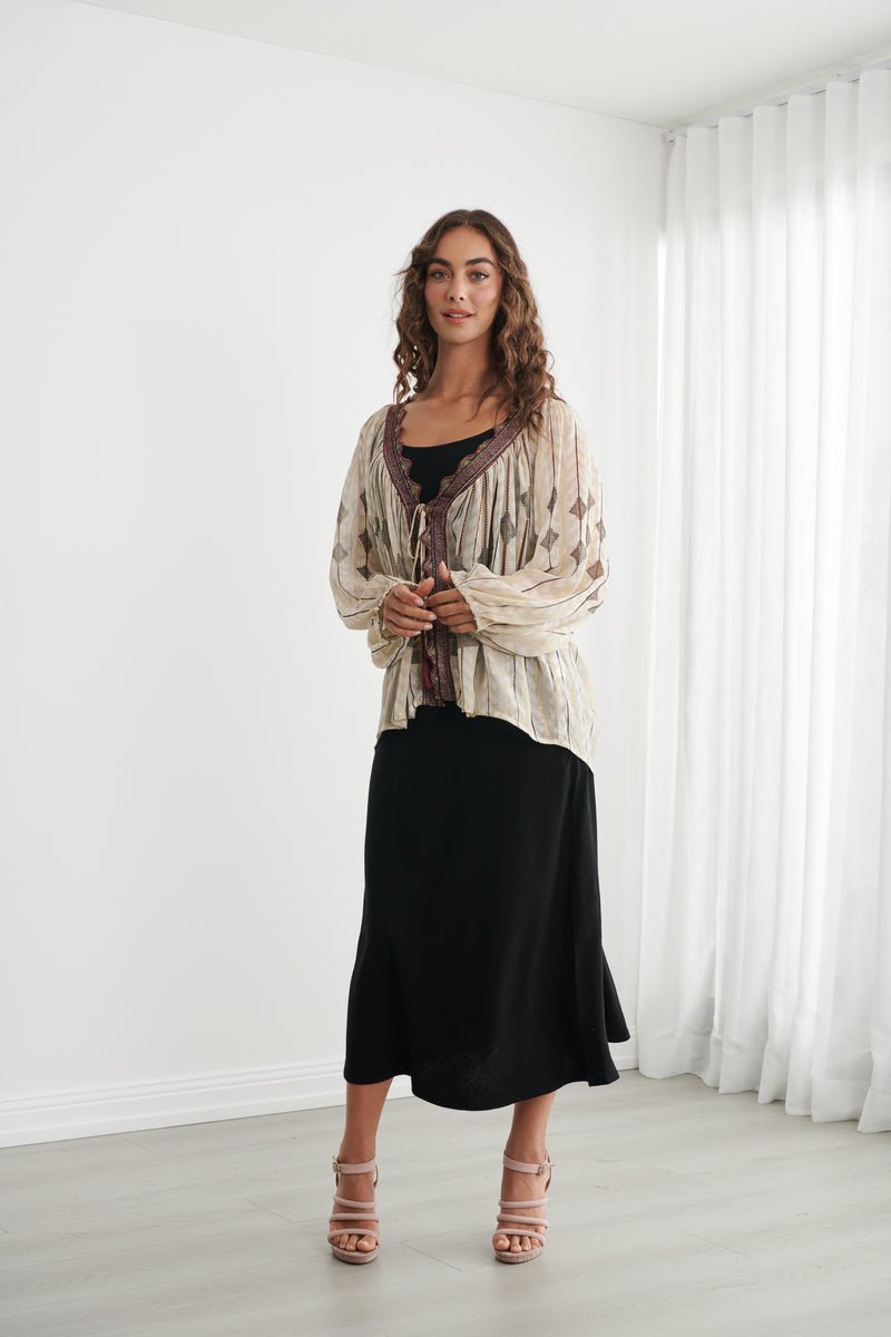 Load image into Gallery viewer, Caju Womens Moroccan Lurex Jacket

