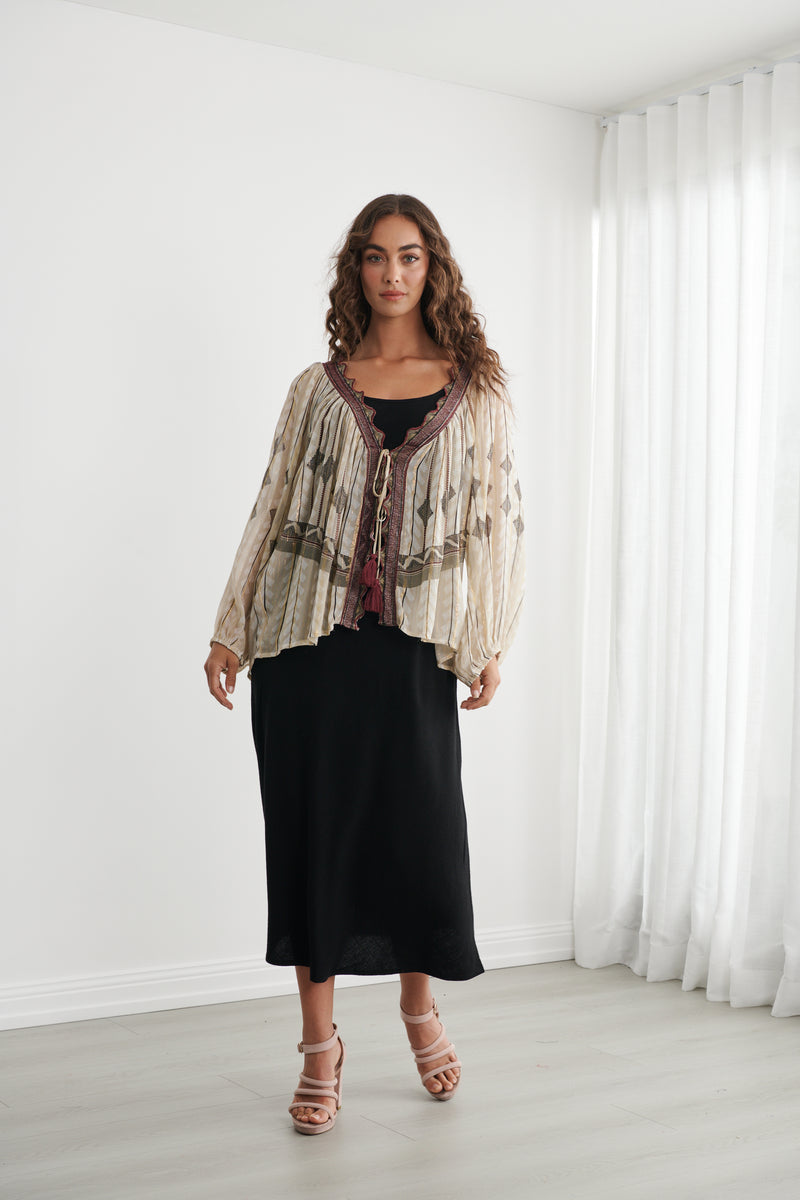 Load image into Gallery viewer, Caju Womens Moroccan Lurex Jacket
