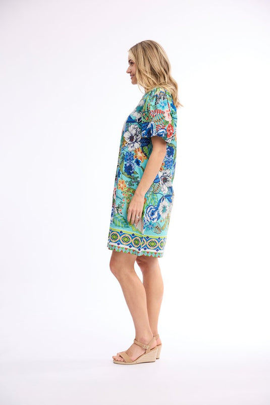 Orientique Womens Camarge Dress Puff Sleeve