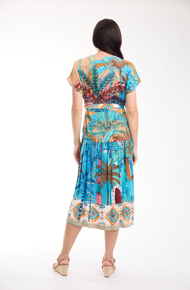 Load image into Gallery viewer, Orientique Womens Casablanca Dress V Neck Buttonthrough Short
