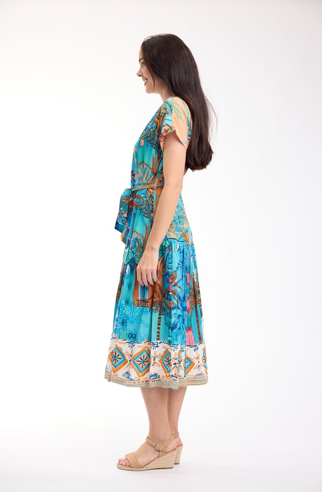 Load image into Gallery viewer, Orientique Womens Casablanca Dress V Neck Buttonthrough Short
