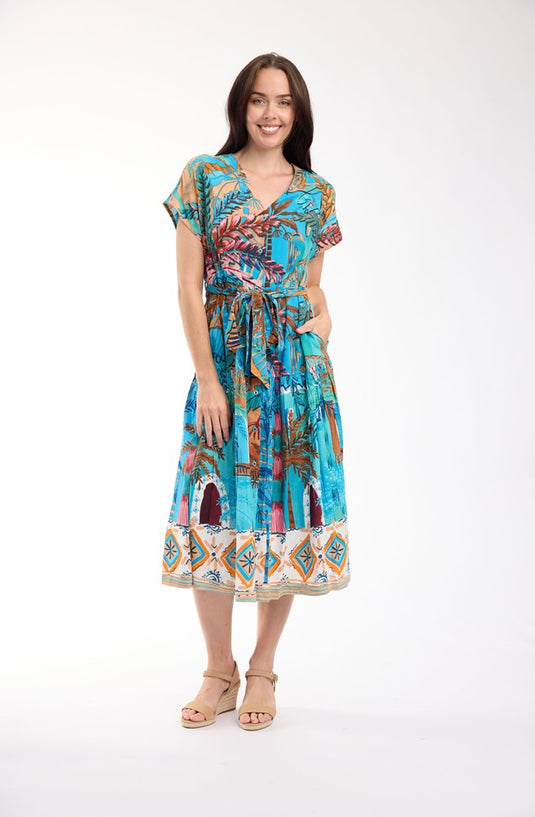 Orientique Womens Casablanca Dress V Neck Buttonthrough Short