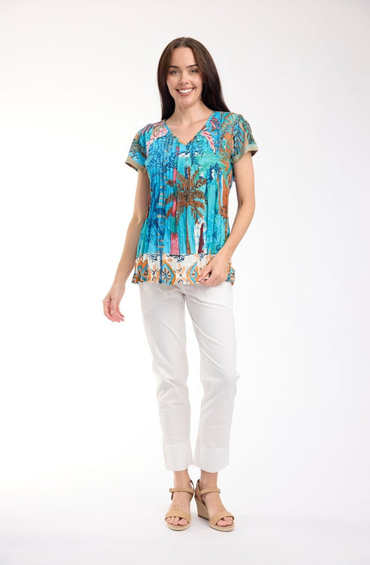 Orientique Womens Casablanca Top Pleated