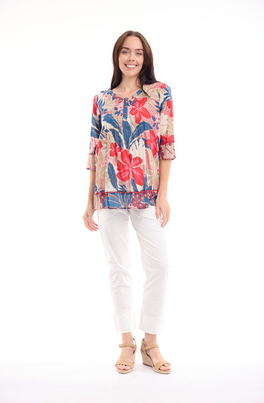 Orientique Womens Cavailon Top Pleated