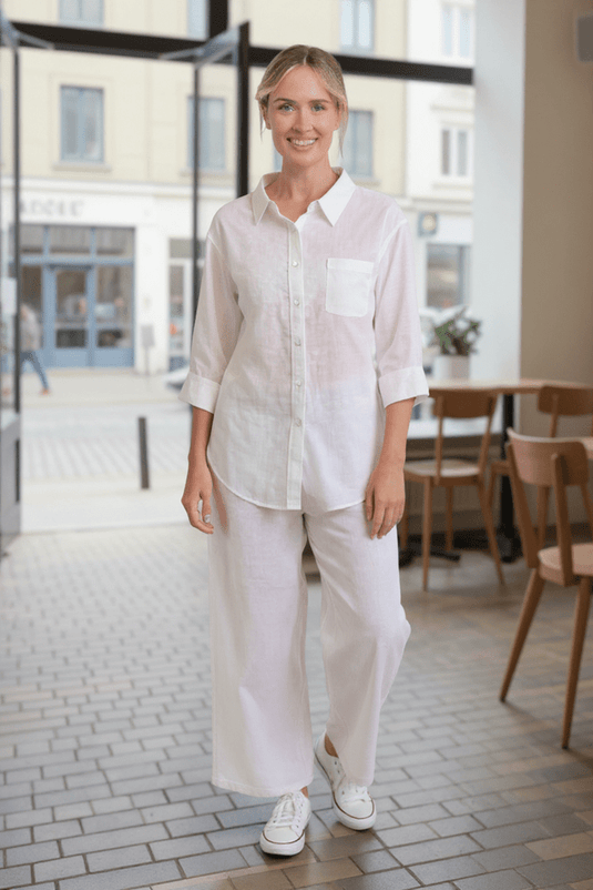 See Saw Womens 3/4 Sleeve Boyfriend Shirt
