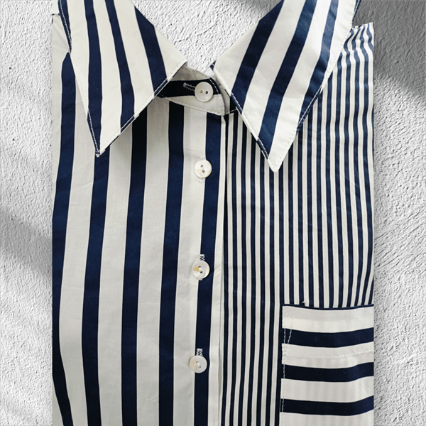 Load image into Gallery viewer, See Saw Womens 100% Cotton 2-Way Stripe Shirt
