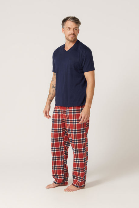 Contare Mens Tee & Flannel Pant Set