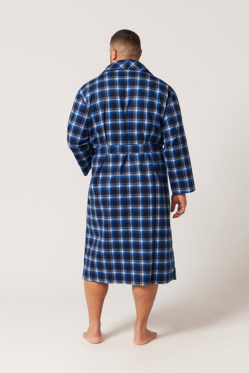 Load image into Gallery viewer, Contare Mens Flannelette Long Sleeve Robe
