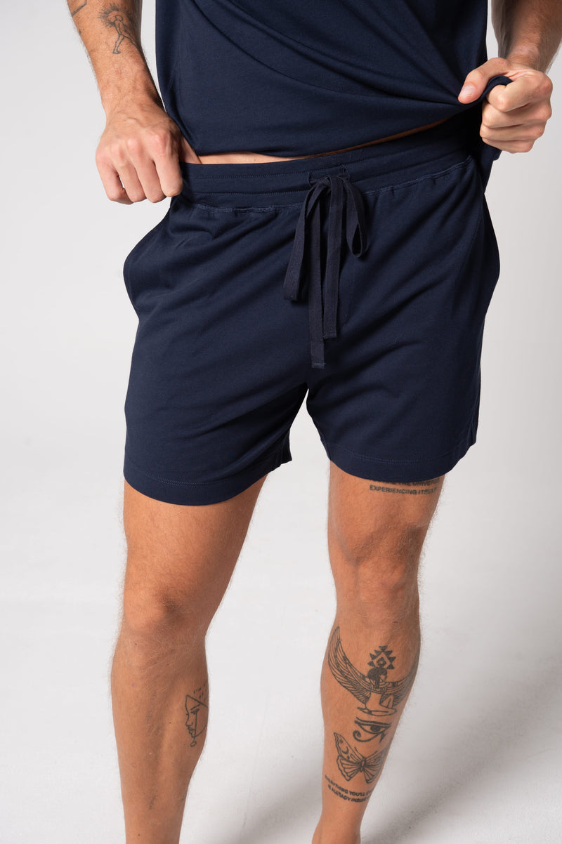 Load image into Gallery viewer, Contare Mens French Navy CloudSoft Jersey Lounge Short - Plus Size
