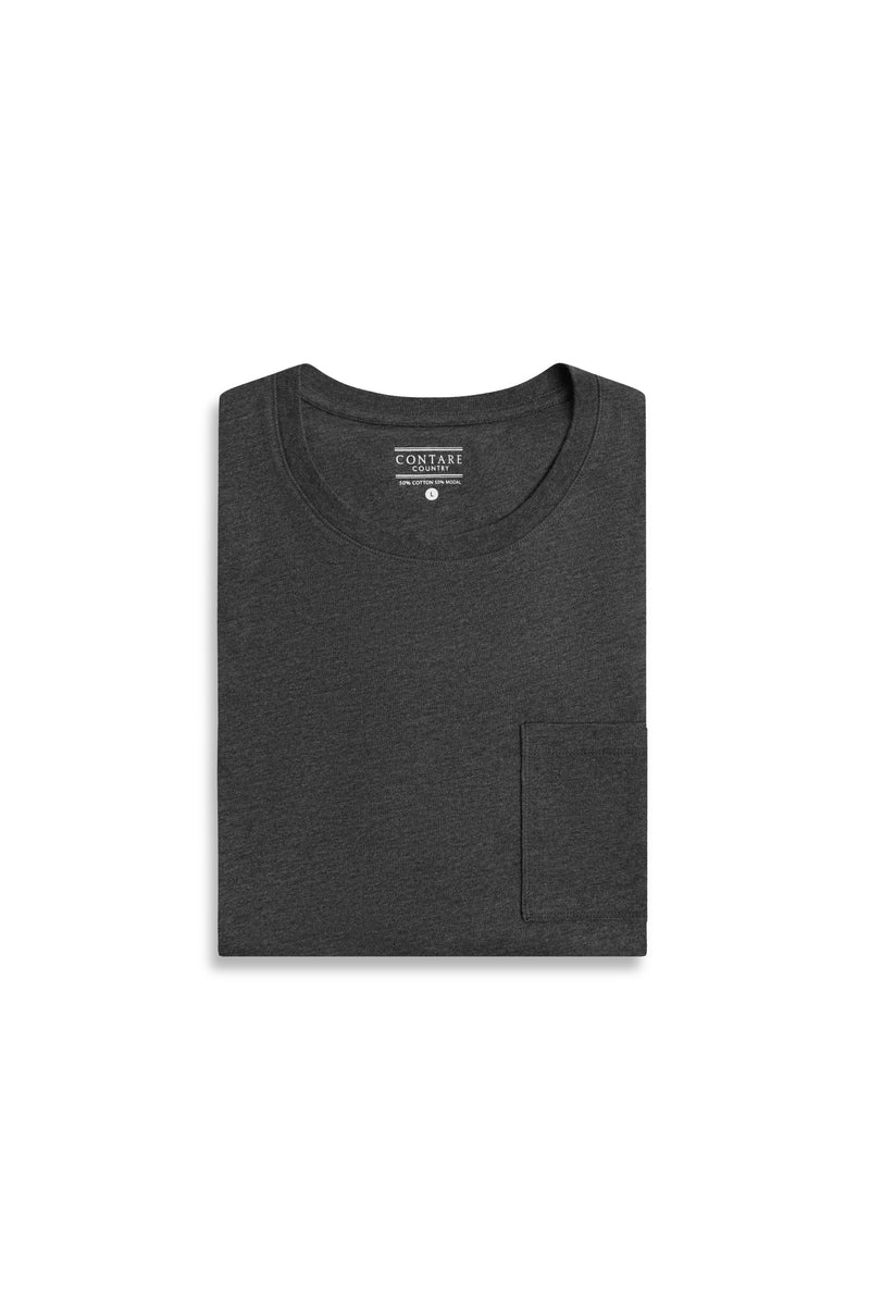Load image into Gallery viewer, Contare Mens Charcoal CloudSoft Jersey Lounge Short Sleeve Tee
