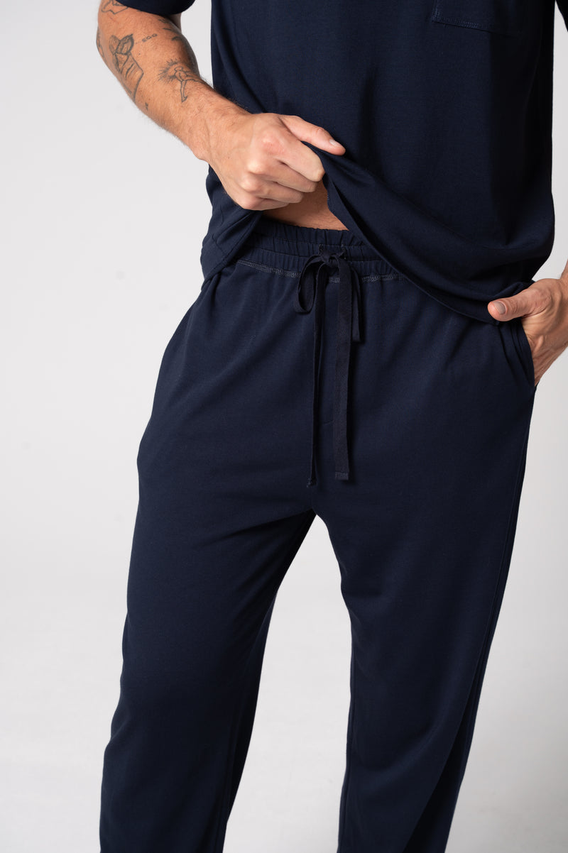 Load image into Gallery viewer, Contare Mens French Navy CloudSoft Jersey Trackie
