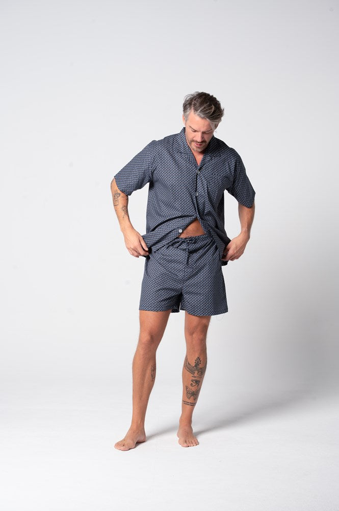 Load image into Gallery viewer, Contare Men's Contemporary Cotton Short Sleeve Set - Nightfall
