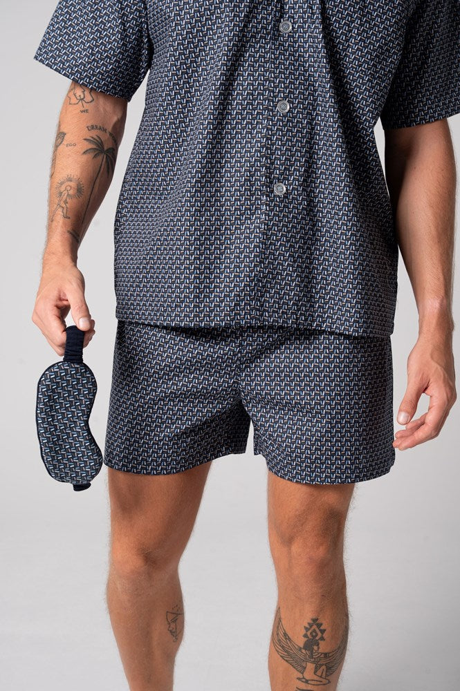 Load image into Gallery viewer, Contare Men's Contemporary Cotton Short Sleeve Set - Nightfall
