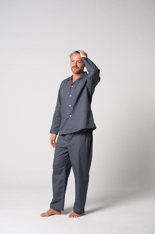 Contare Men's Contemporary Cotton Long Sleeve Set- Nightfall