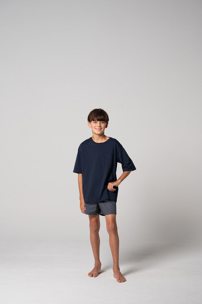 Load image into Gallery viewer, Contare Kids' Contemporary Cotton Tee and Boxer Set - Nightfall
