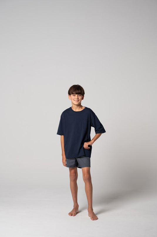 Contare Kids' Contemporary Cotton Tee and Boxer Set - Nightfall