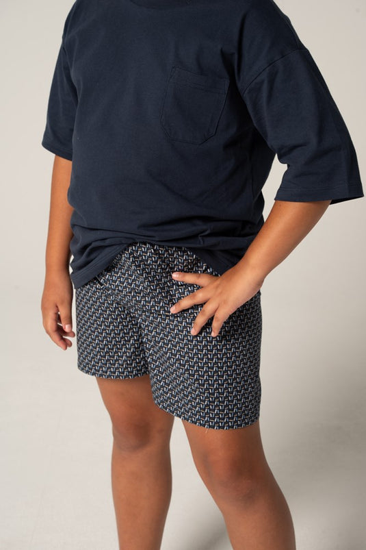 Contare Kids' Contemporary Cotton Tee and Boxer Set - Nightfall