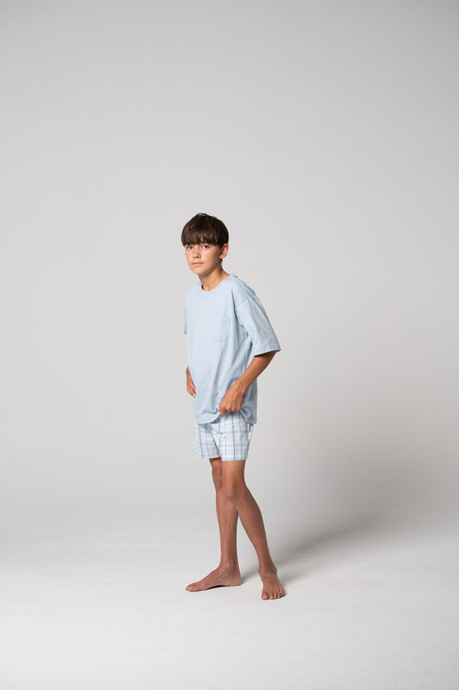 Load image into Gallery viewer, Contare Kids' Contemporary Cotton Tee and Boxer Set - Summerfield Check
