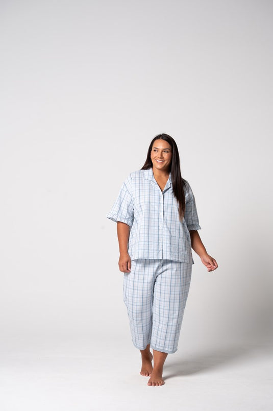 Contare Womens Cotton Ruffle Shirt - Summerfield Check