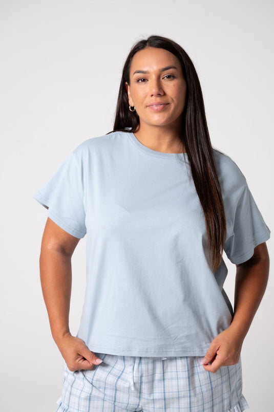 Contare Women's Contemporary Cotton Boxy Tee - Whisper