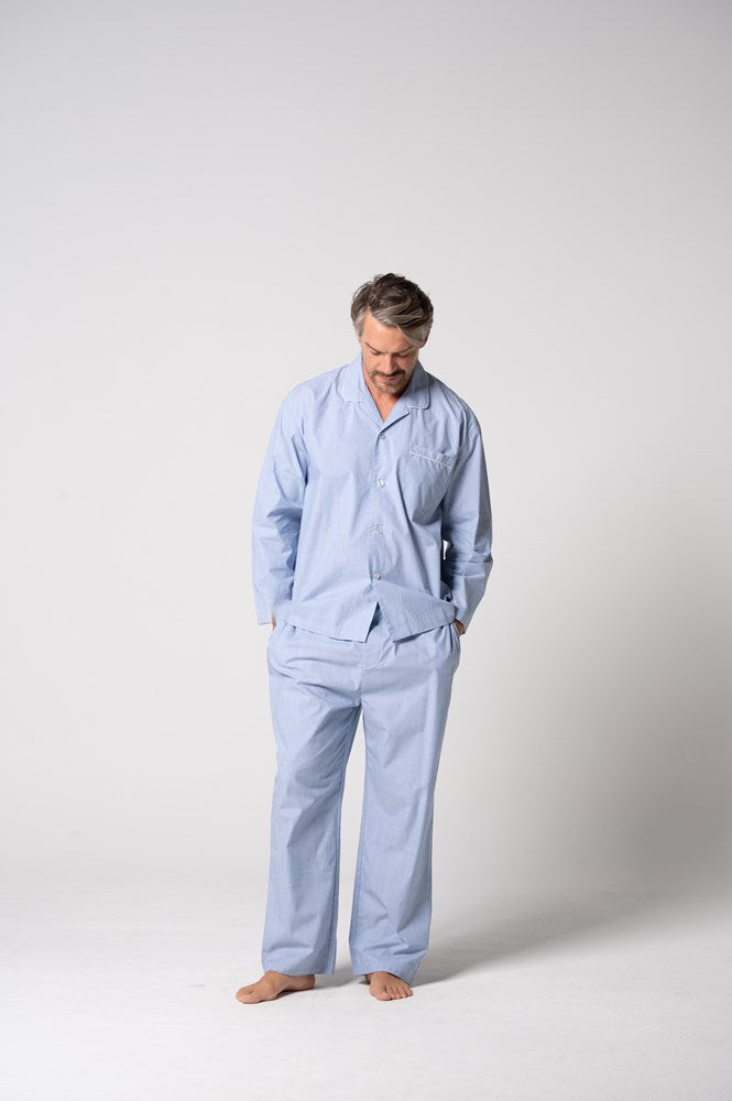 Load image into Gallery viewer, Contare Men's Refined Cotton Long Sleeve Set - Chambray
