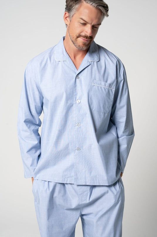 Contare Men's Refined Cotton Long Sleeve Set - Chambray